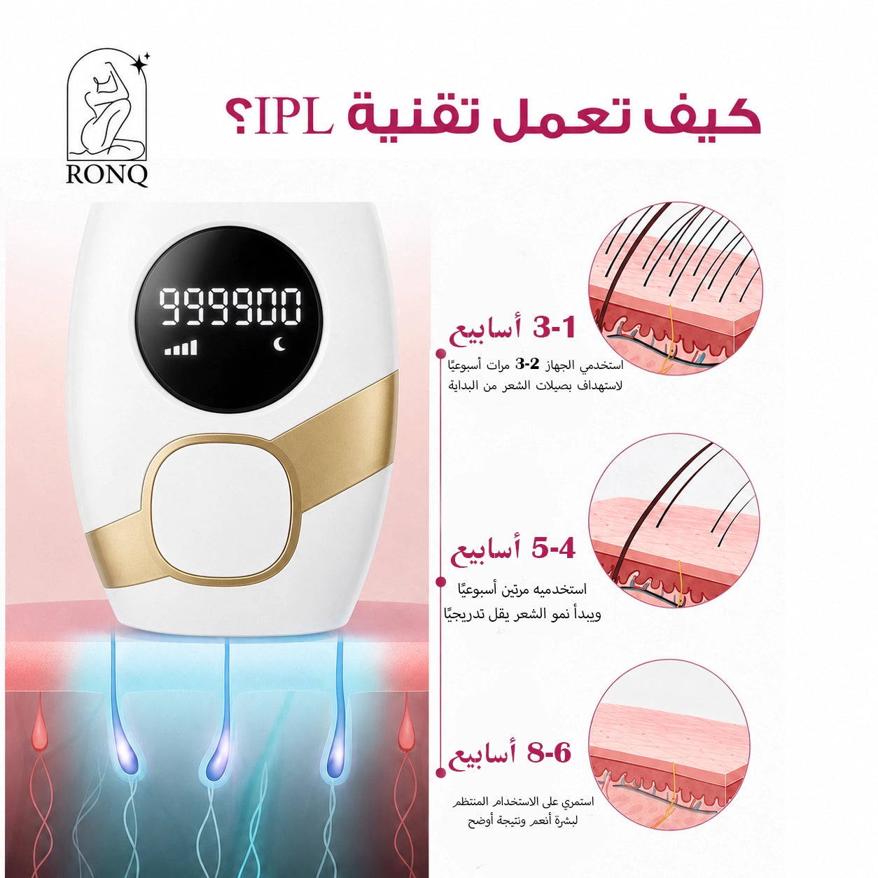 جهاز لإزالة الشعر بتقنية IPL في البيت