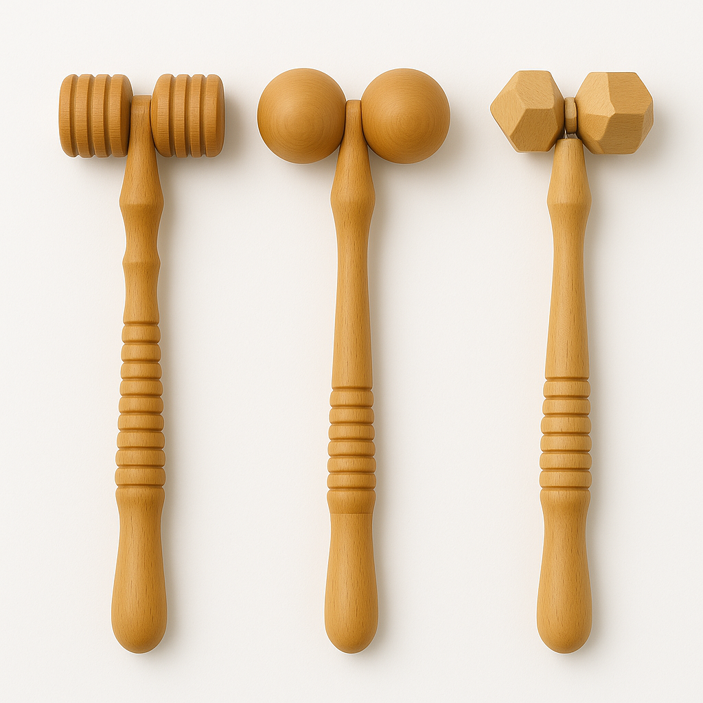 رولّر نضارة الوجه – كور خشبية مزدوجة